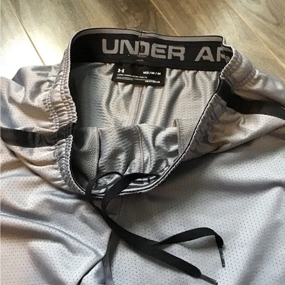Under Armour Gray and Black Athletic Shorts - Picture 3 of 4